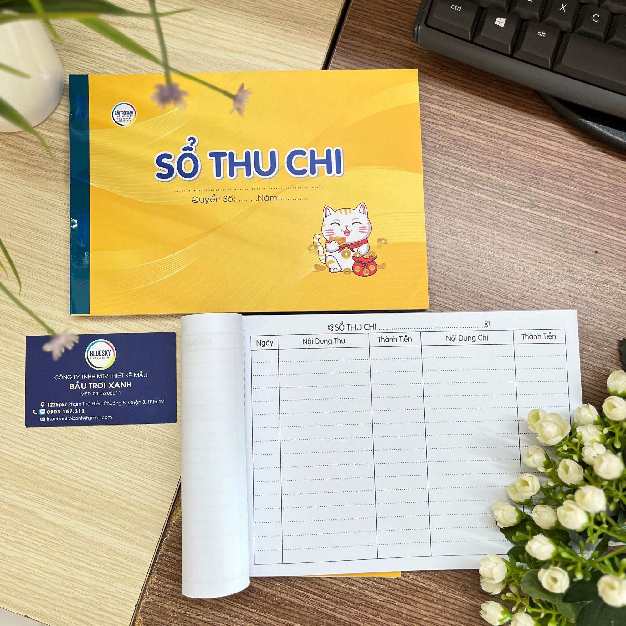 Sổ thu chi khổ a5/70 tờ quyền