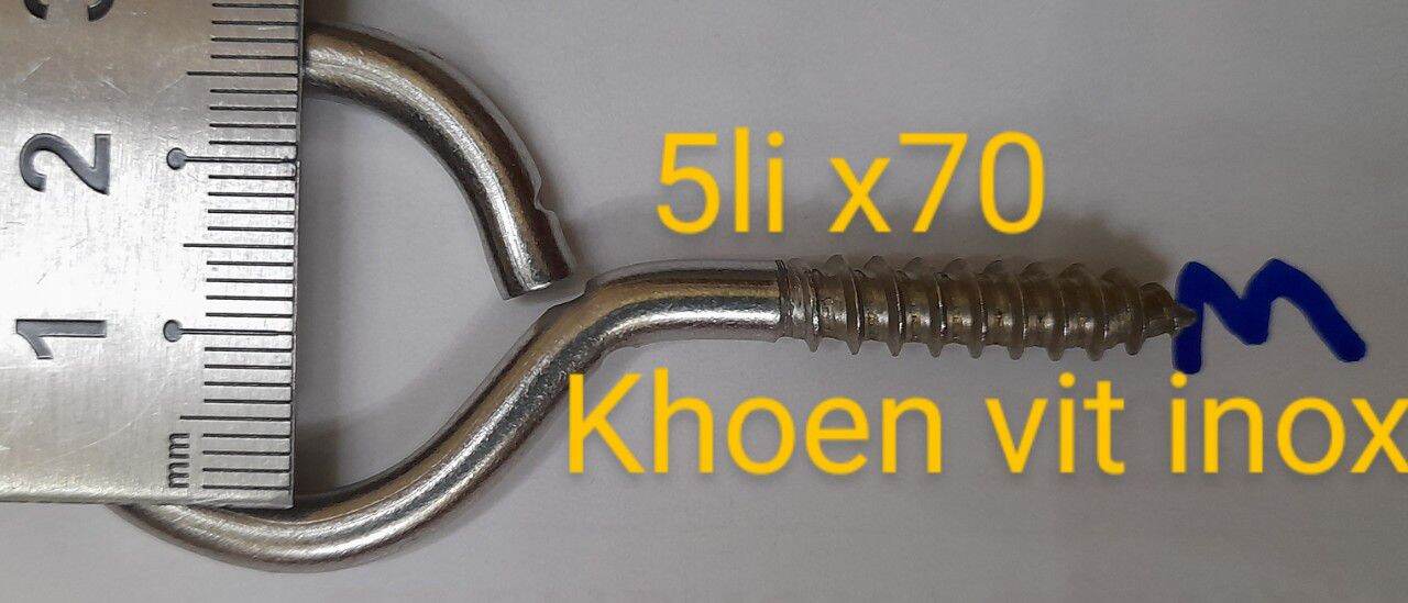 10 cái Khoen Vít tròn Inox