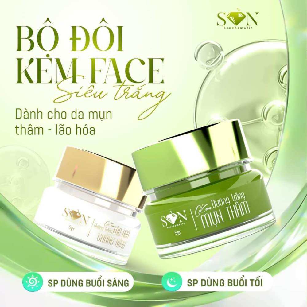 Combo kem face xanh mụn dưỡng trắng ( tặng cao bưởi )