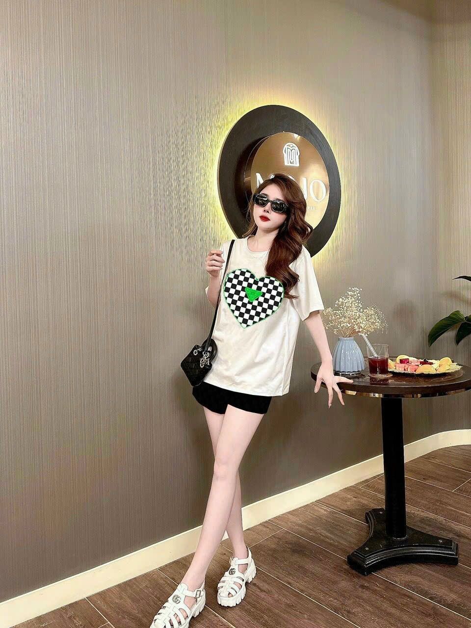 BỘ SHORT COTTON THÊU TIM CAO CẤP