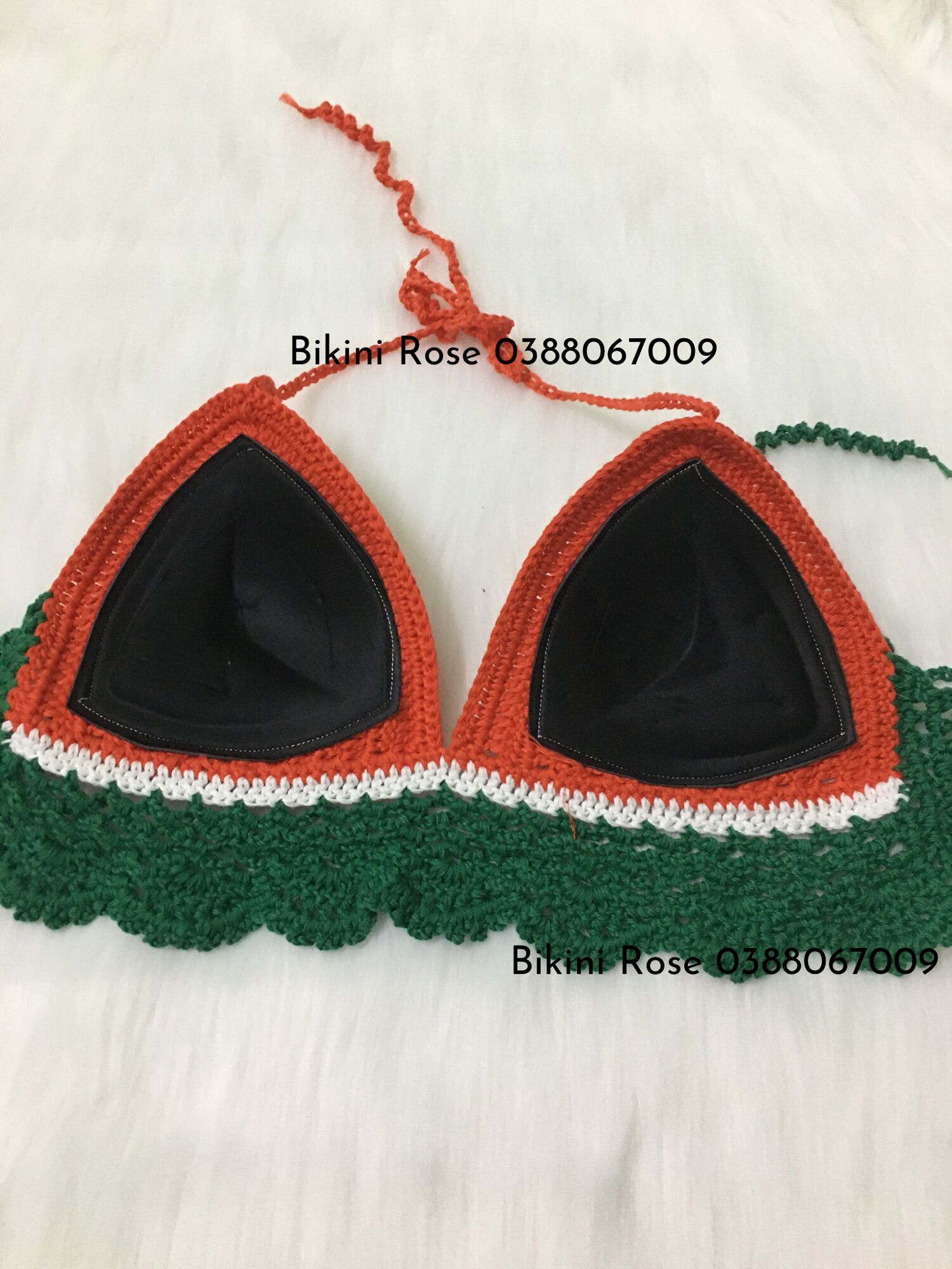 Áo len móc dưa hấu