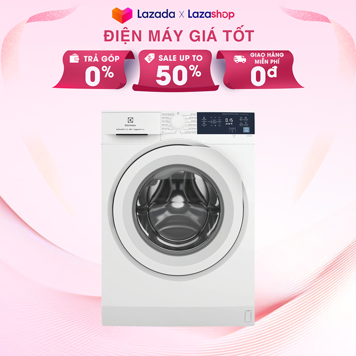 Máy giặt cửa trước 9kg inverter electrolux EWF9024D3WB Giặt nhanh tiện lợi, Thêm quần áo khi đang giặt, Giặt hơi nước HygienicCare diệt khuẩn