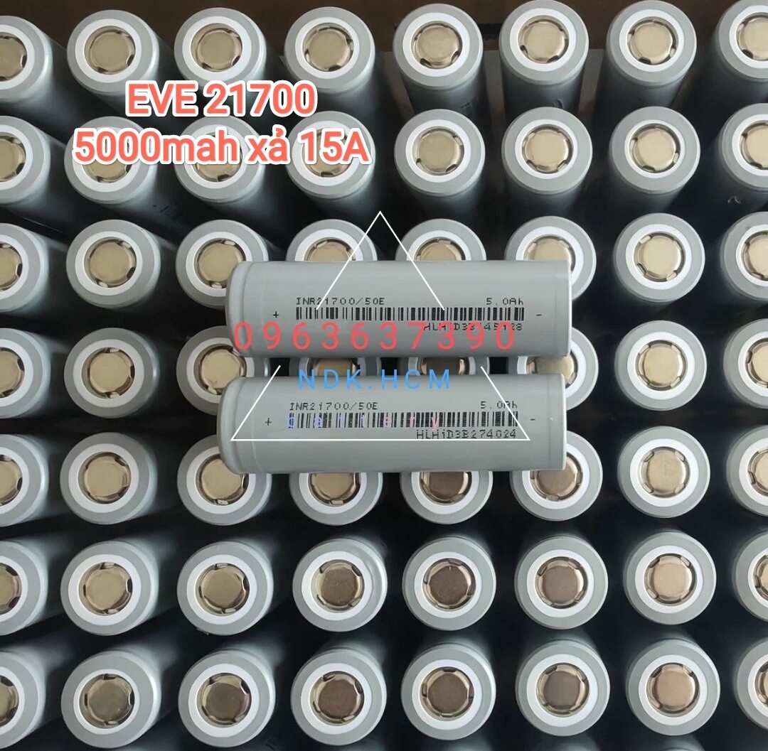Cell pin 21700 eve 50e dung lượng 5000mah xả 15a