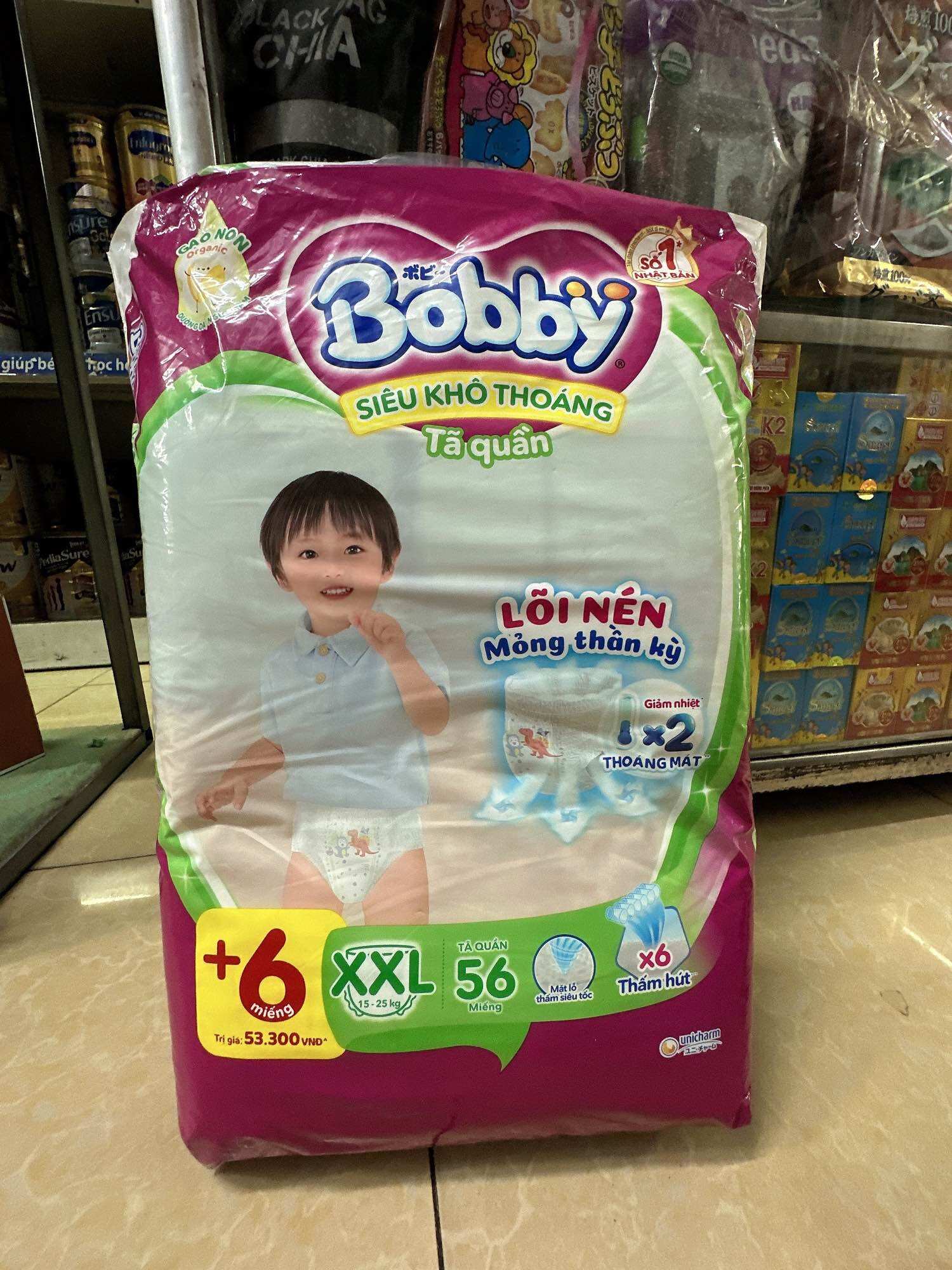 Tã quần BOBBY Size XXL 56 Miếng (12-25kg)