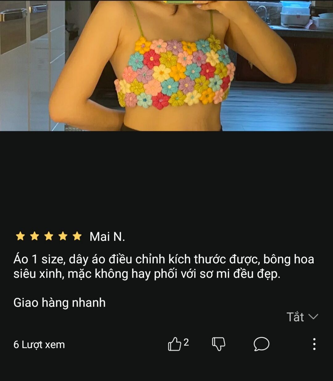 Áo hoa len móc handmade hot trend