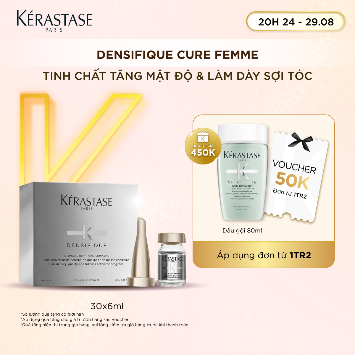 Tinh chất giúp hỗ trợ mọc tóc Kérastase Cure Densite 30x6ml