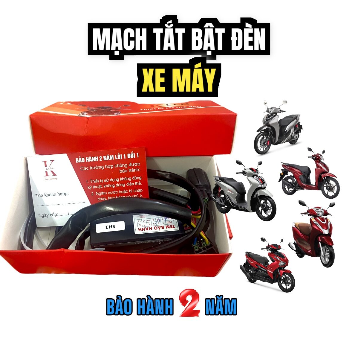 Bộ mạch tắt đèn xe máy sh, ab, vision, sh mode, lead - passing tắt bật