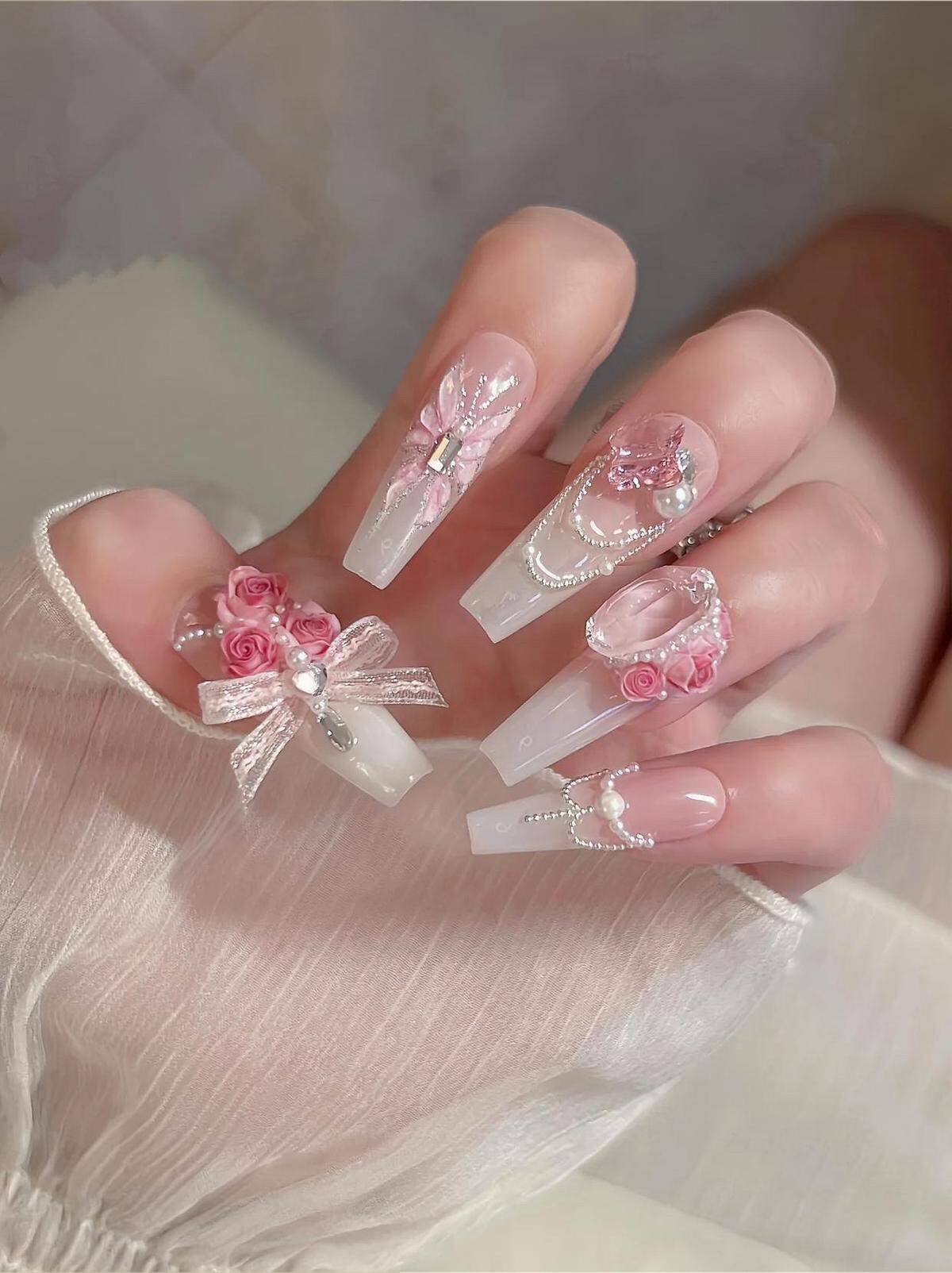Nailbox thiết kế , nail cô dâu - 914