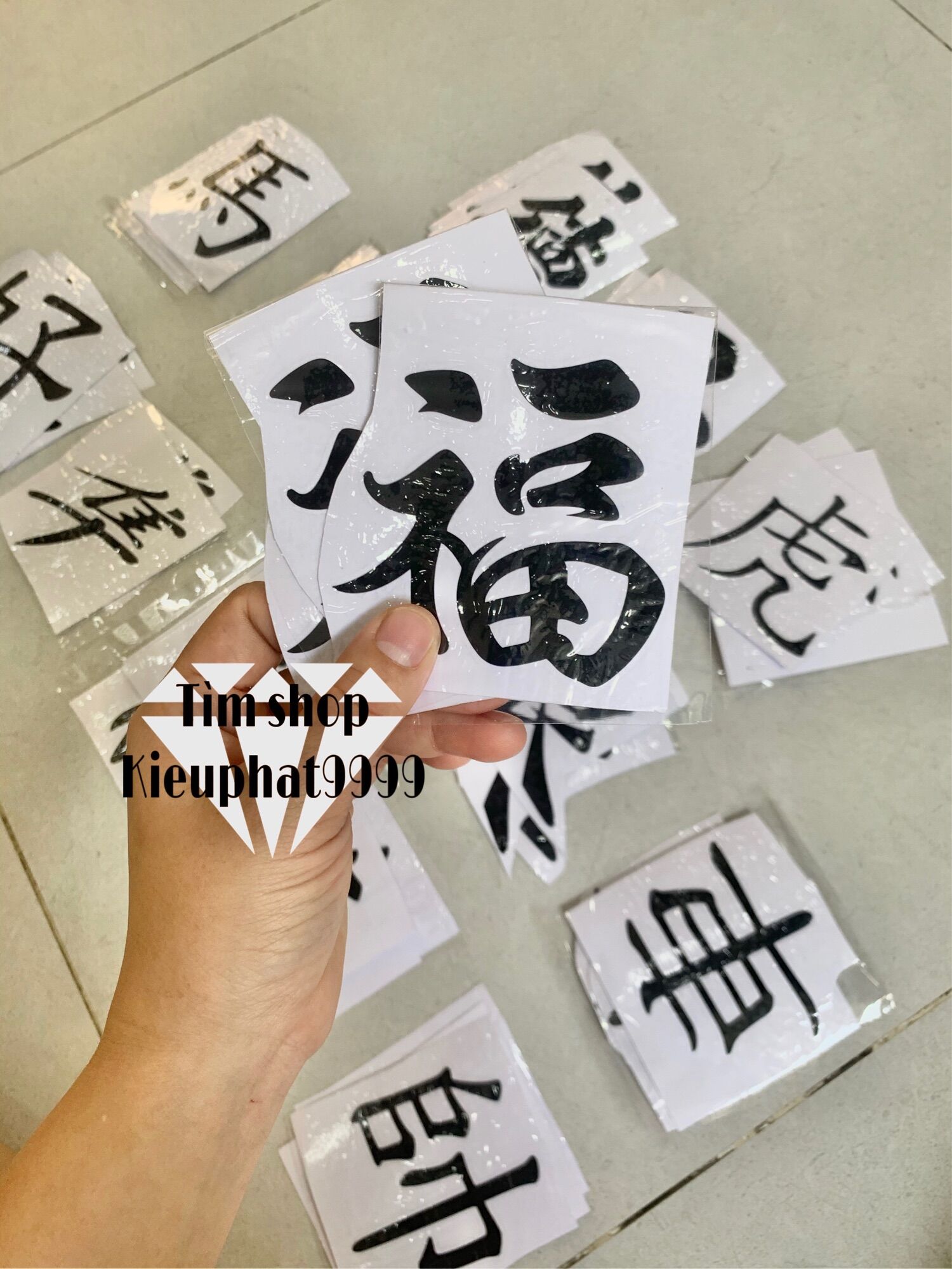 Tem Decal Chữ Tàu Dán xe máy Giá 2 Tem