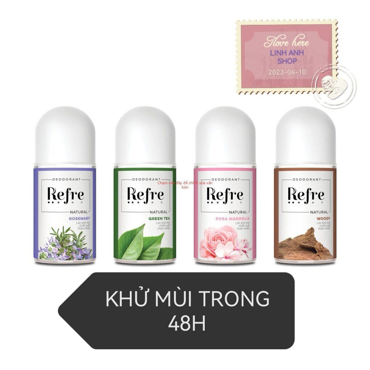 Lăn Khử mùi Refre Natural 40ml