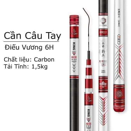 Cần câu tay handing điếu vương 6h carbon cao cấp