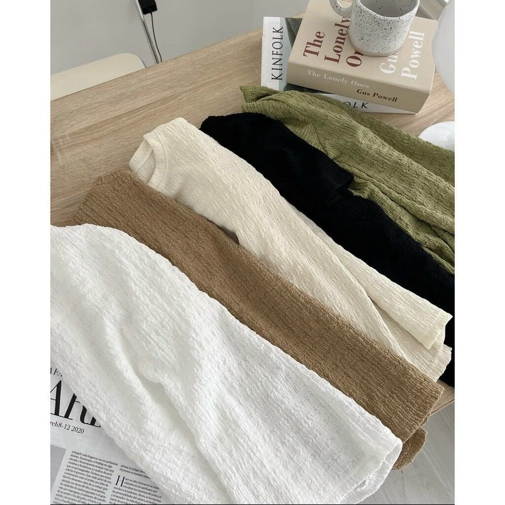 Áo thun xốp cổ tròn