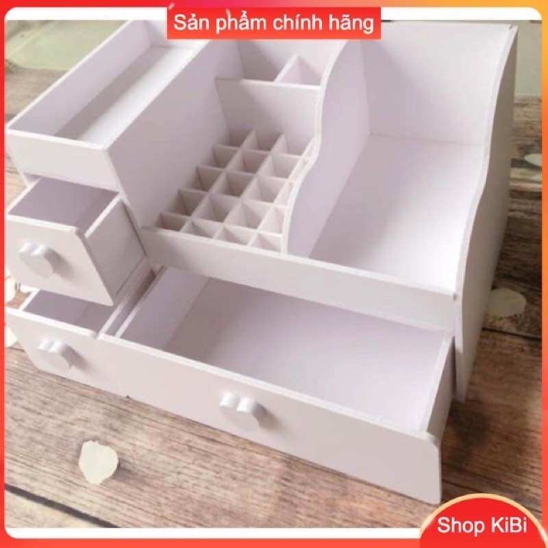 Kệ đựng mỹ phẩm max 35 màu trắng có khay đựng son tiện lợi (Hàng nguyên khối)