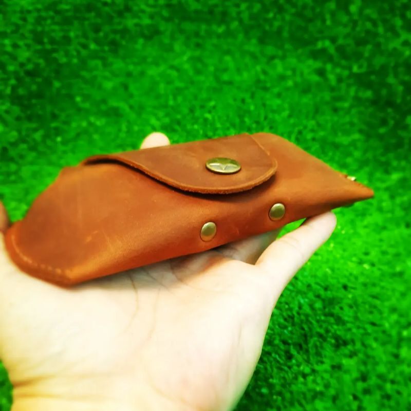 BAO DA ĐỰNG MẮT KÍNH DA BÒ THẬT CÁ TÍNH (NÚT BÓP, NAM CHÂM) ĐỒ DA HANDMADE