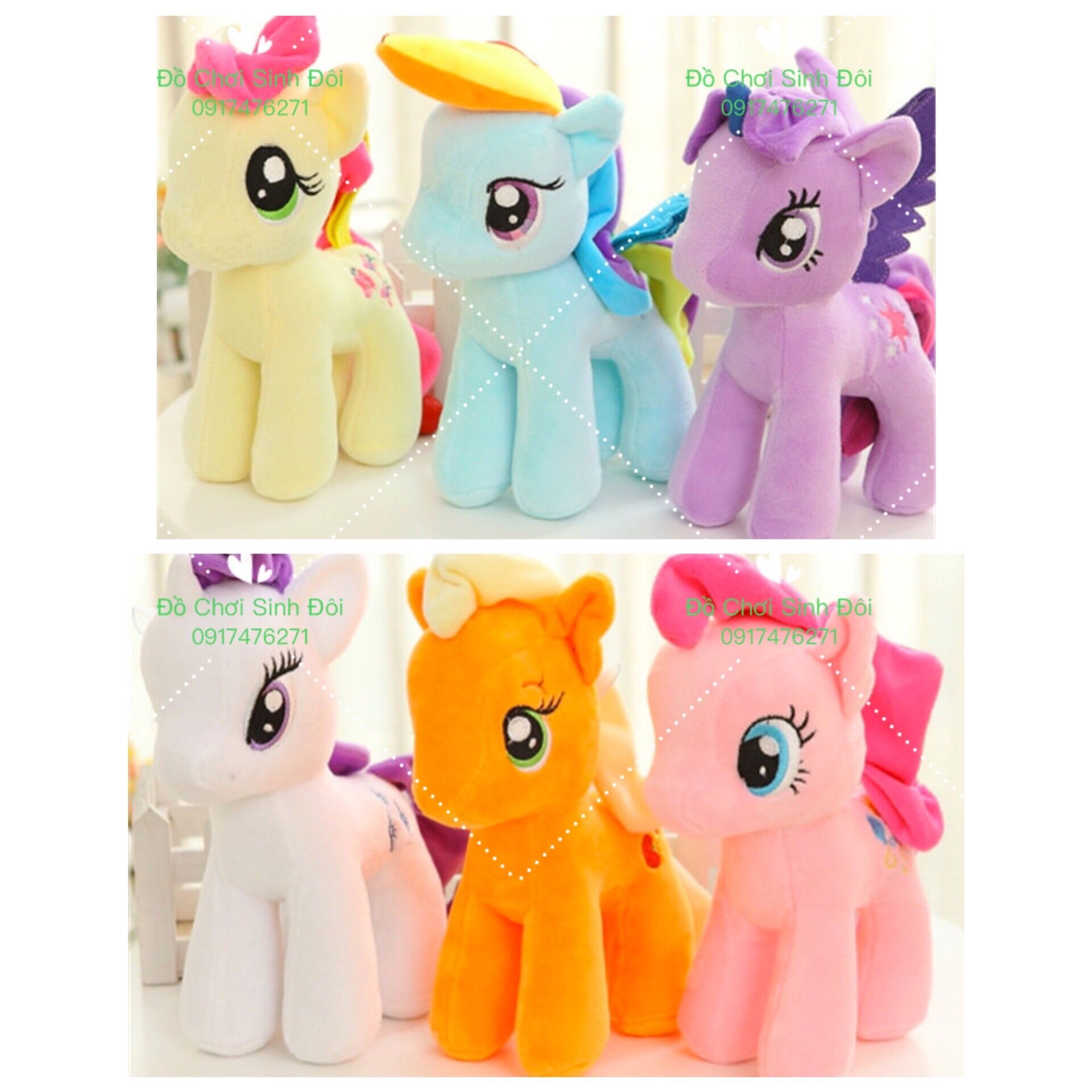 Thú bông ngựa pony màu cam 28cn