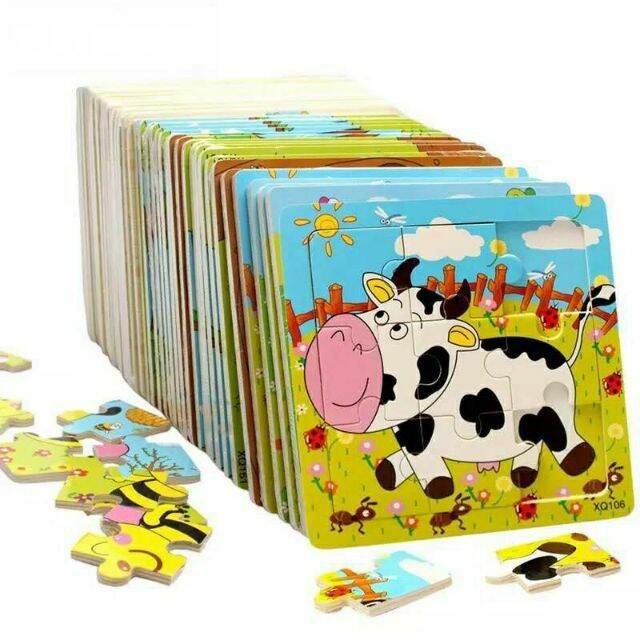 Tranh ghép hình gỗ 9 mảnh cho bé
