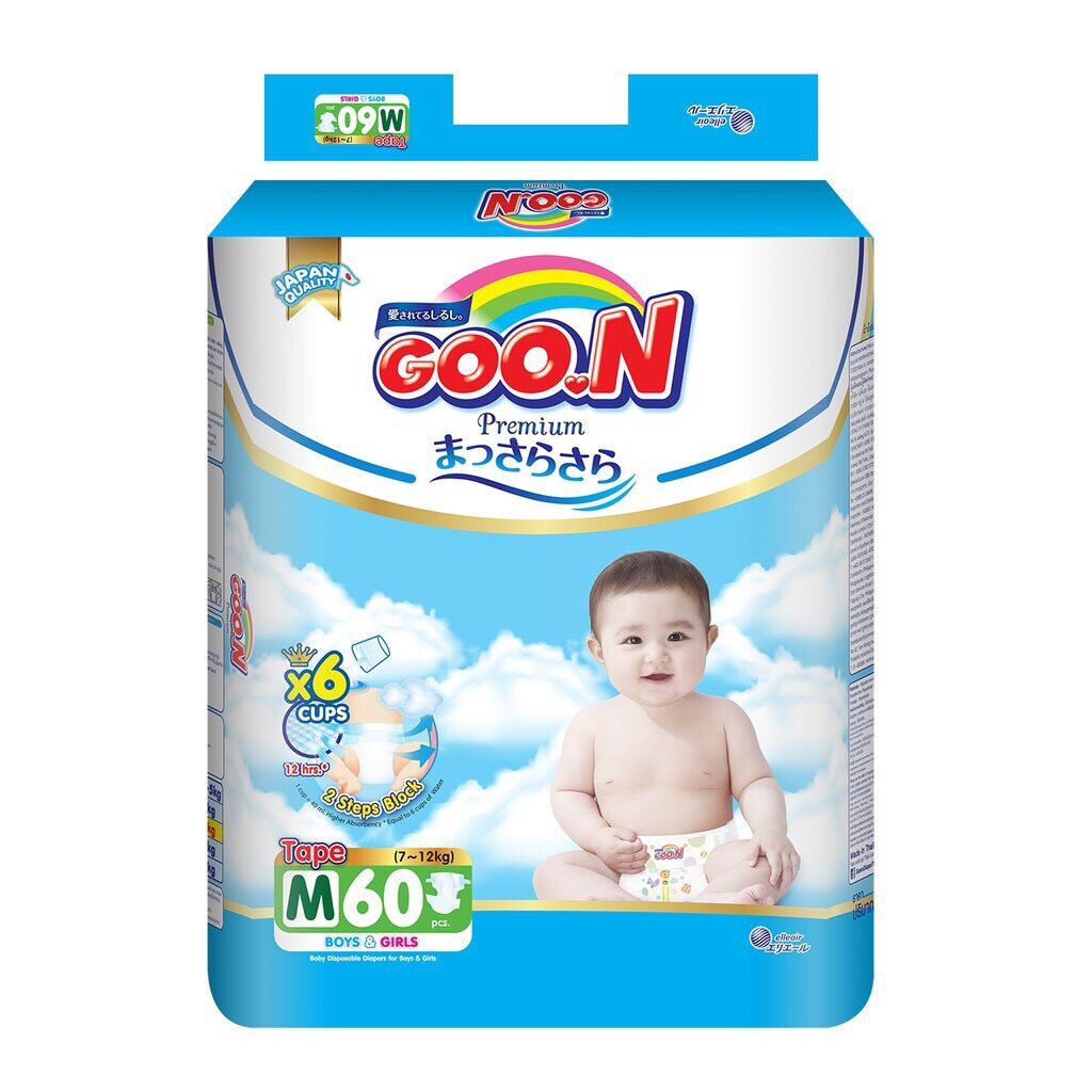 Bỉm goon Premium Size M60 dán