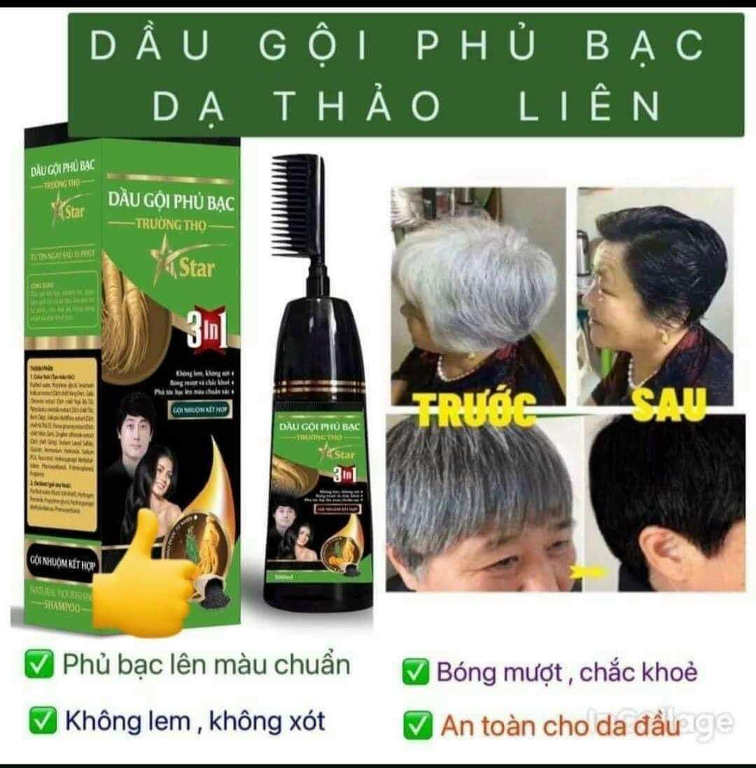 DẦU GỘI PHỦ BẠC NÂU TÓC, ĐEN TÓC CHAI 450ML