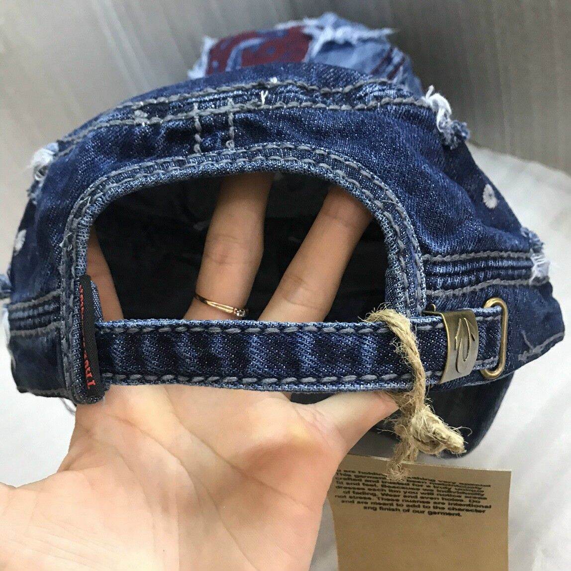 nón ông địa đầu bằng vải Denim
