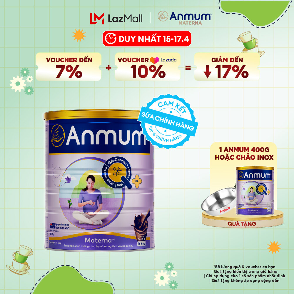 [Voucher giảm đến 26%]Sữa Bột Dành Cho Mẹ Bầu Anmum Materna Hương Socola 800G