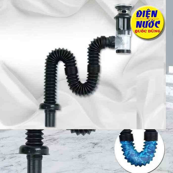 Bộ xã ruột gà lavabo nhựa | Bộ xã chậu rửa mặt bằng nhựa