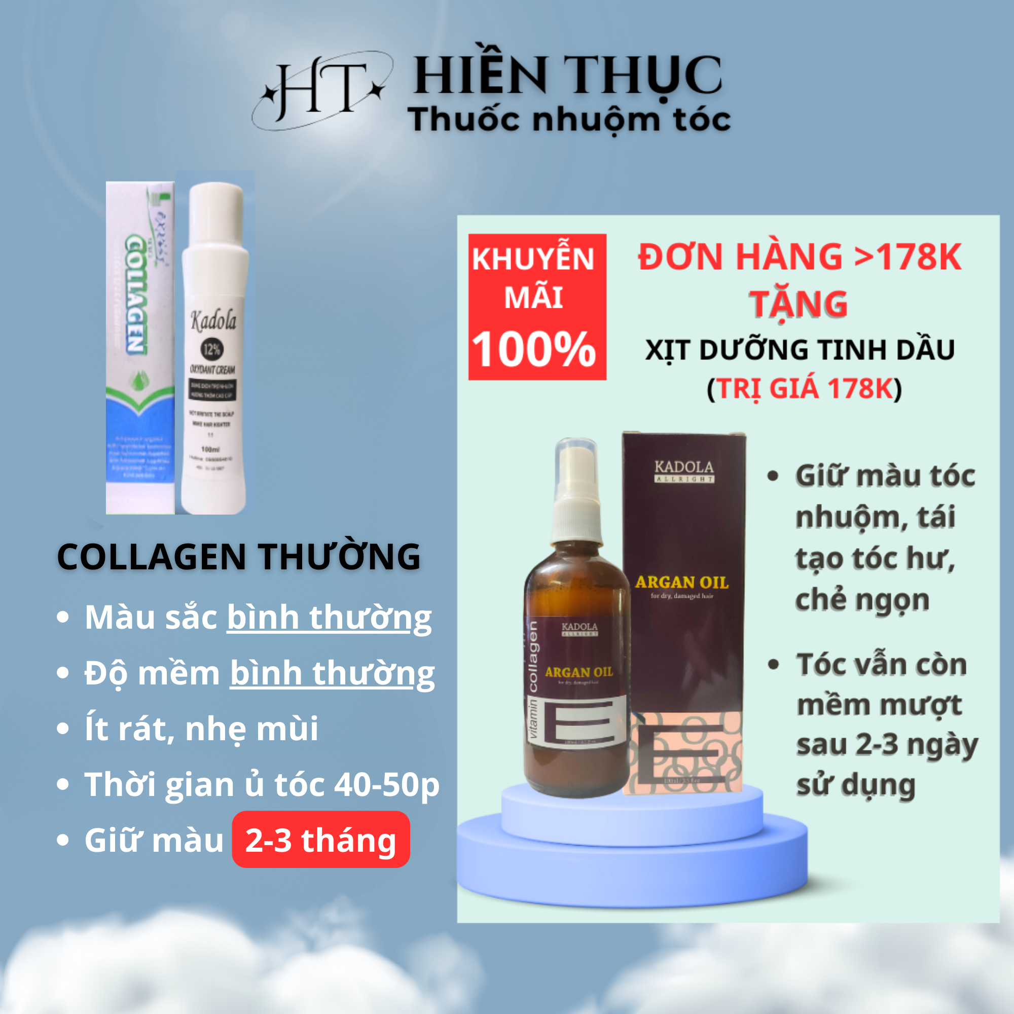 Thuốc nhuộm tóc màu Đen Tím kèm dụng cụ nhuộm tóc | Thuốc nhuộm tóc Hiền Thục
