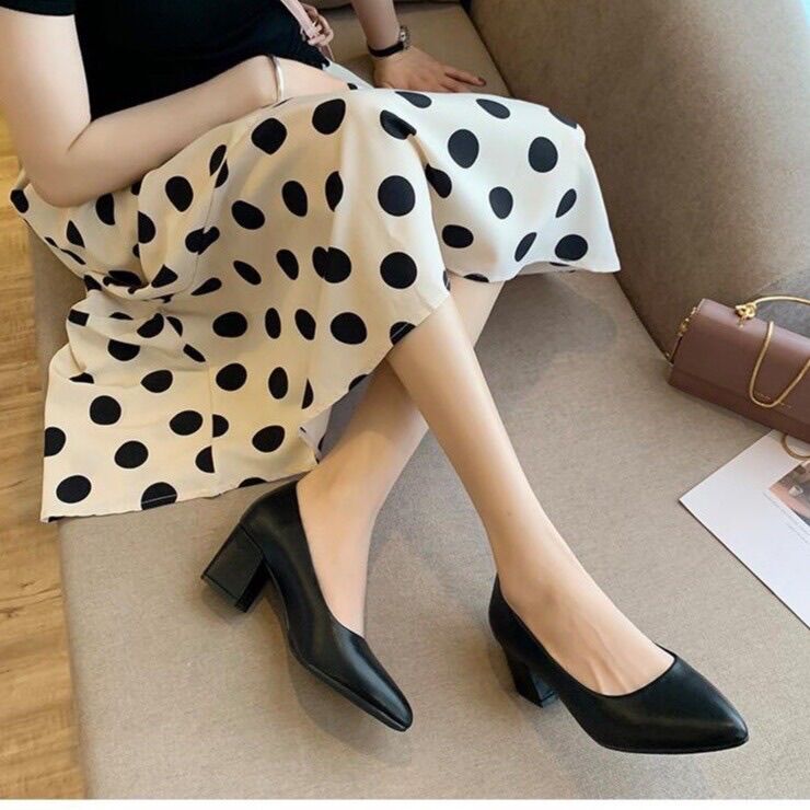 Giày nữ cao gót vuông 5 phân sang trọng A1
