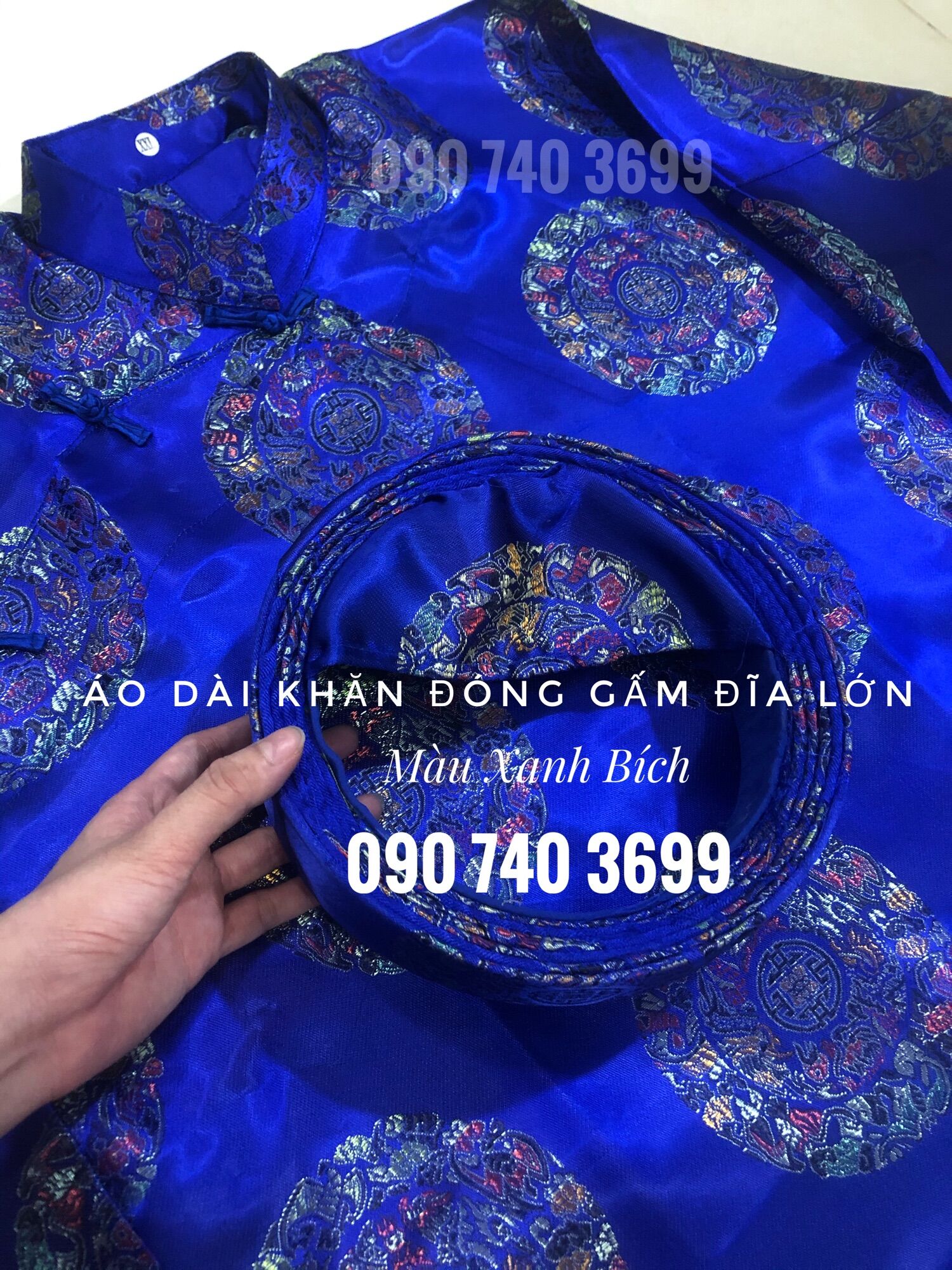 Áo Dài Khăn Đóng Gấm Đĩa Lớn (Link này gồm Áo và Khăn Đóng, chưa có Quần) em