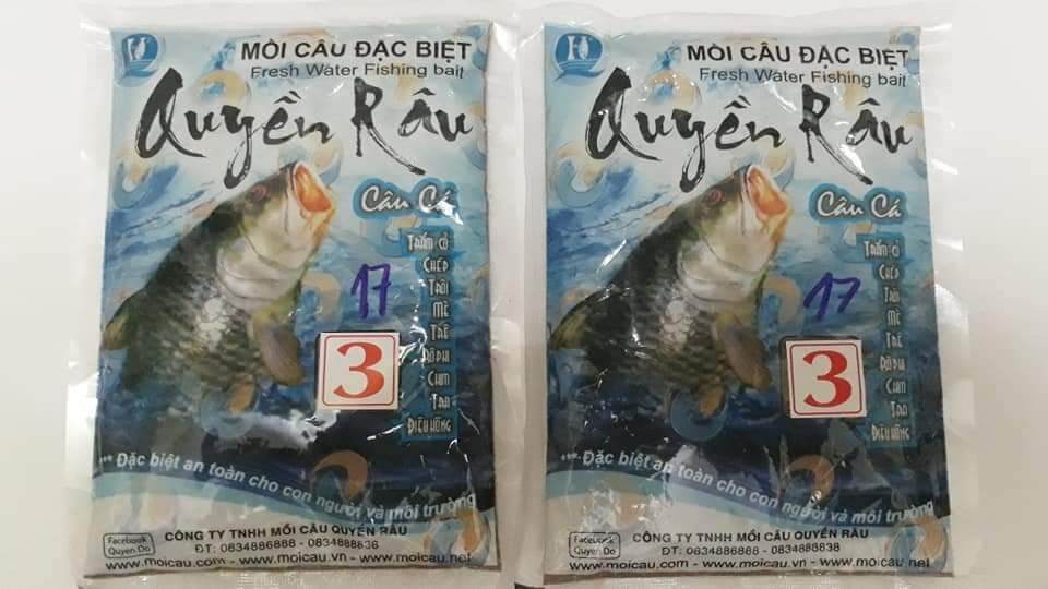 Mồi Quyền Dâu Số 3(gồm 3 gói) Mồi Câu Cá Chép đặc biệt