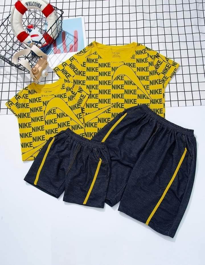 Bộ bé trai (in tràn nike ngầu nữa nhen, quần thun giả jean)