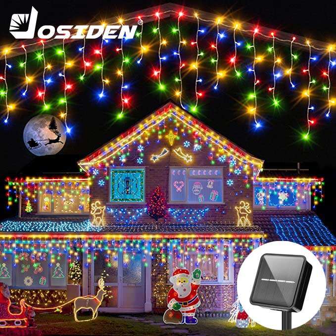 Đèn năng lượng mặt trời 8m,chống nước ánh sáng ngoài trời, đèn trang trí Giáng sinh, đèn LED siêu sáng, 8 chế độ làm việc, thích hợp cho sân trong, cửa sổ, ban công trang trí Tết