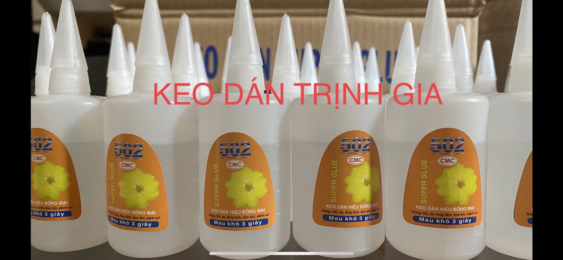 1 thùng 50 bình keo dán 502-loại bình 100gr