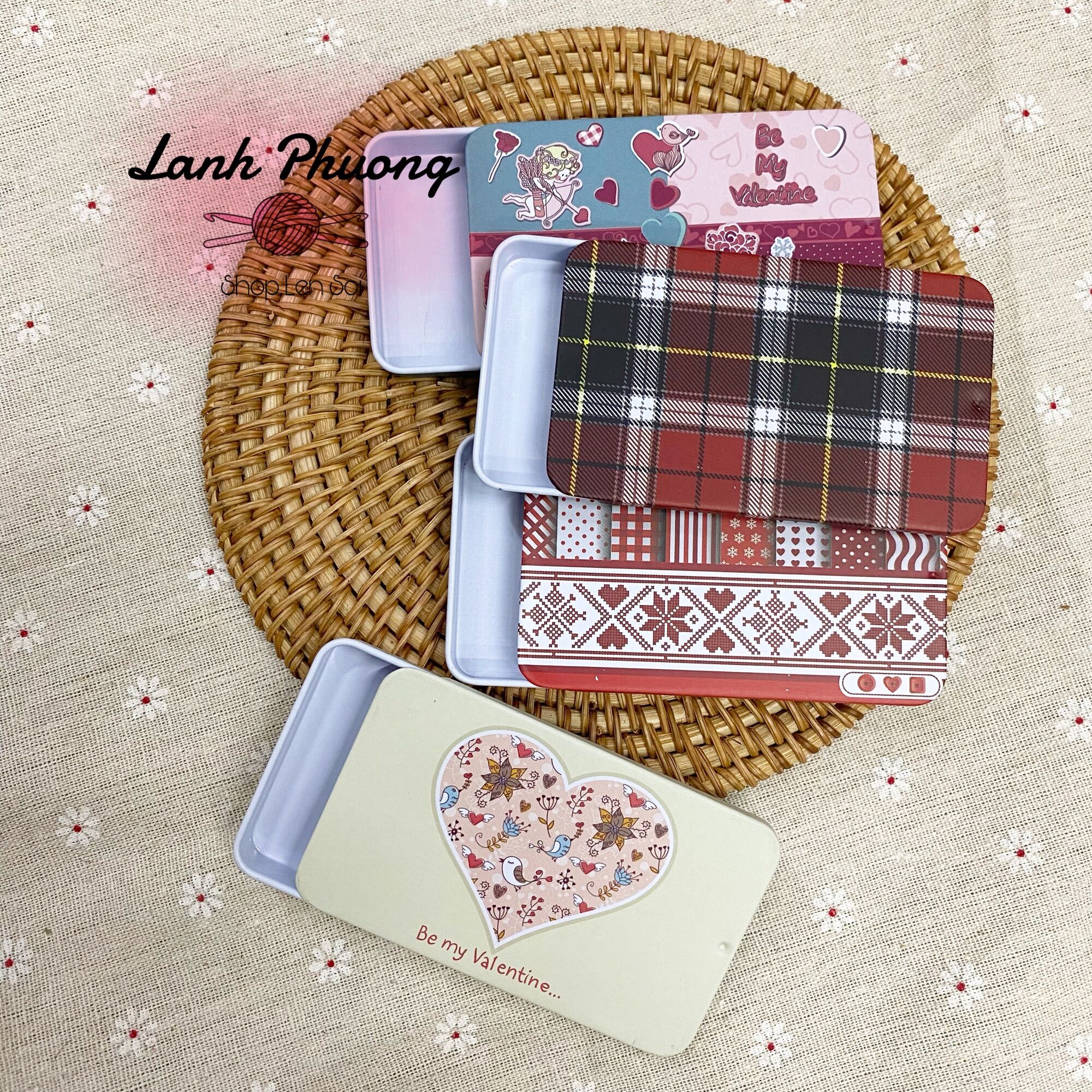 Hộp Thiếc Mini Đựng Kim Khâu, Ghim Đánh Dấu, Dụng Cụ Handmade Tiny