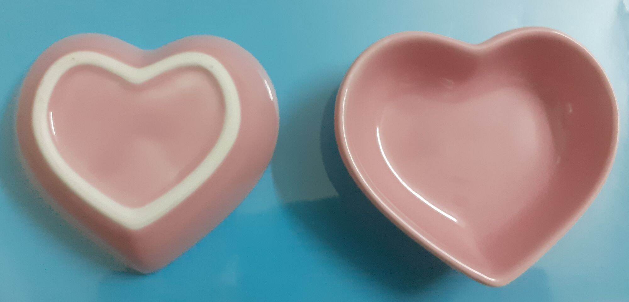 Đĩa gốm sứ nhỏ hình trái tim 7cm x 7.5cm