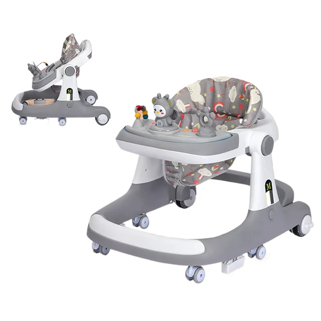 Xe tập đi xe chạy tròn đa năng 2in1 có thể chỉnh cao thấp kèm bàn nhạc khung chắc chăn có chức năng khóa bánh