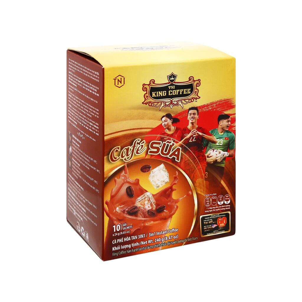 1hộp 10 gói cà phê sữa king coffee 240g