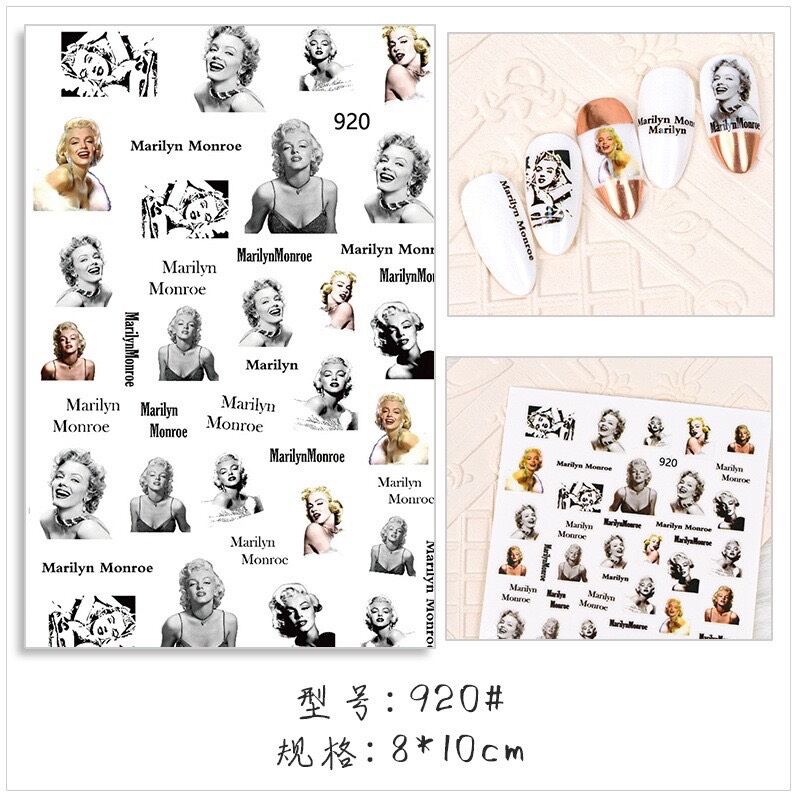 Sticker dán móng tay mẫu cô gái Nga cổ điển