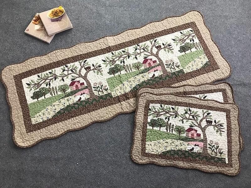 Thảm set 3 cái - cây xanh