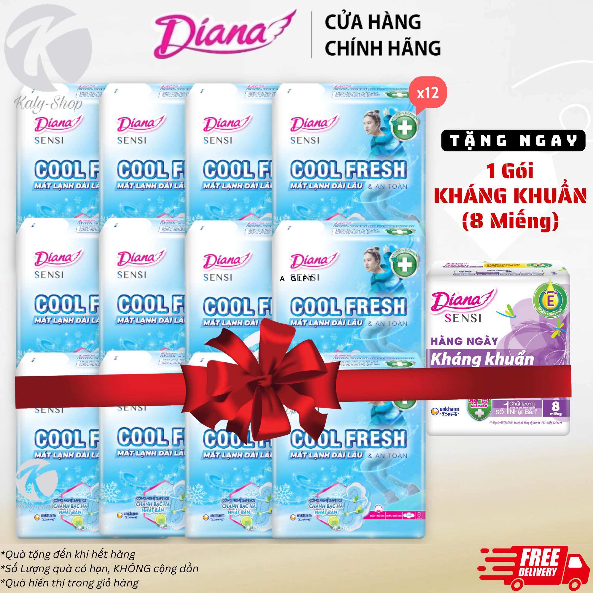 Combo 12 gói băng vệ sinh diana sensi cool fresh