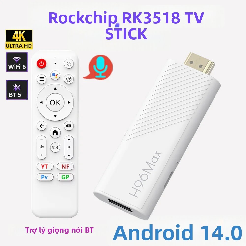 Hộp Giải Mã Truyền Hình Thông Minh H96 Max RK3518 Android 14.0 4K Quad Core Wifi6 BT5.4 Điều Khiển Bằng Giọng Nói 2GB 16GB