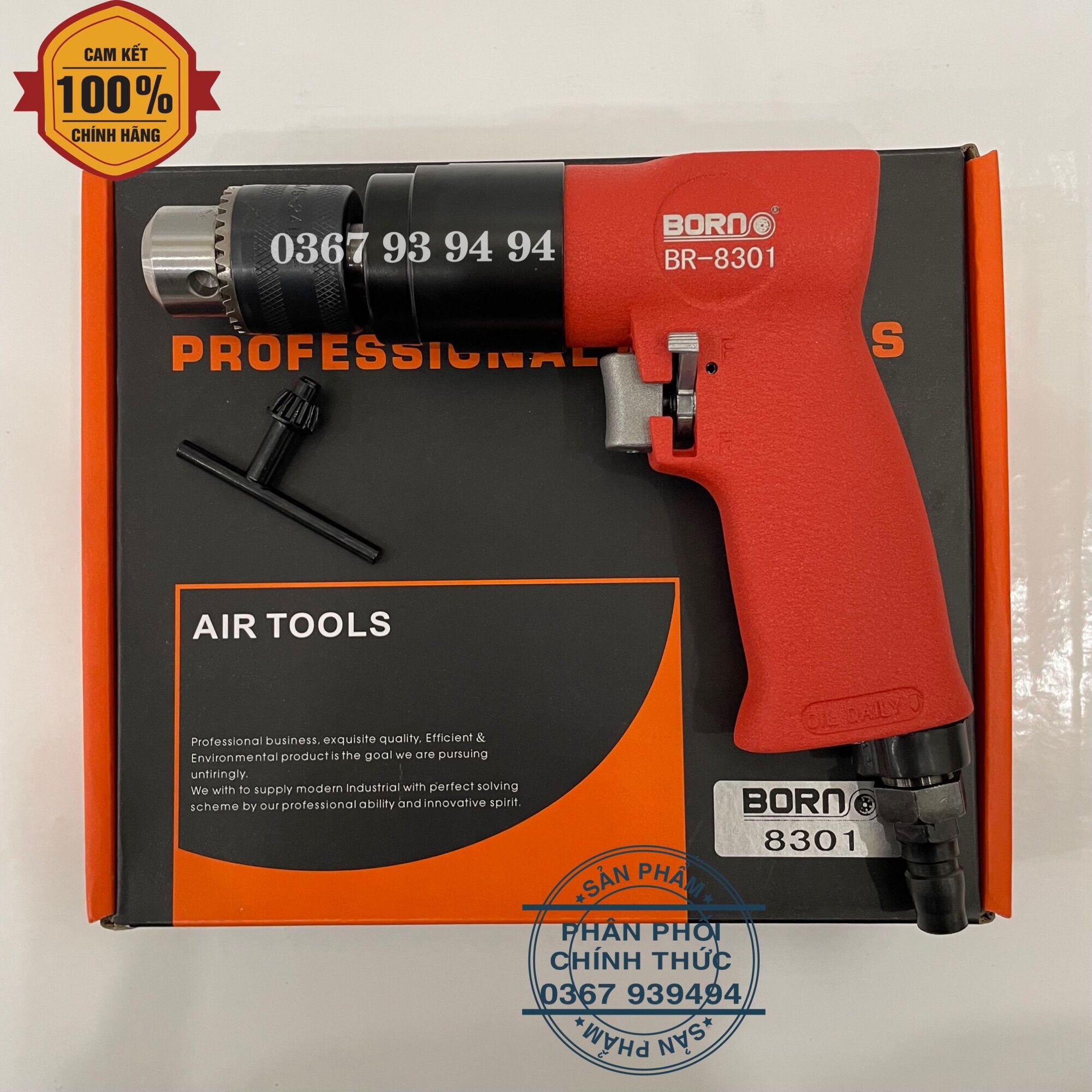Máy khoan hơi , máy khoan dạng súng born br - 8301 đầu kẹp 10mm - dùng hơi khí nén