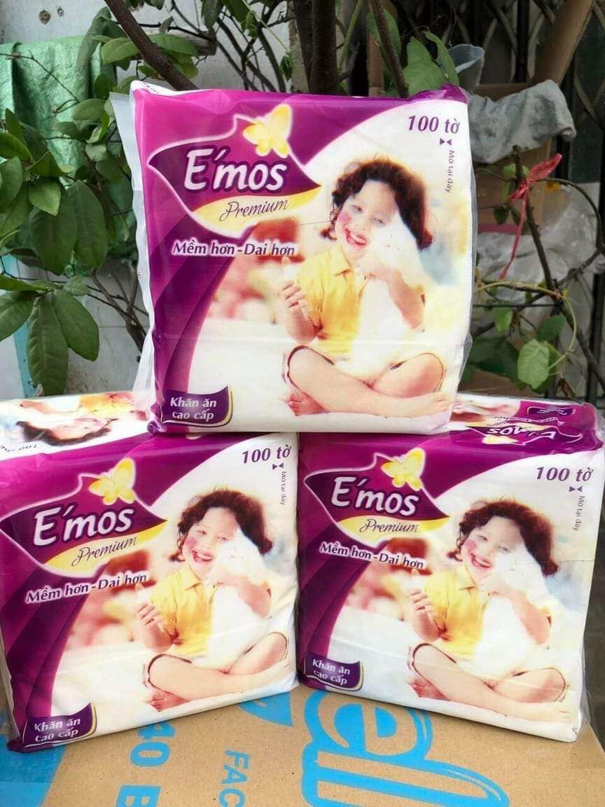 10 gói giấy vuông khăn ăn emos