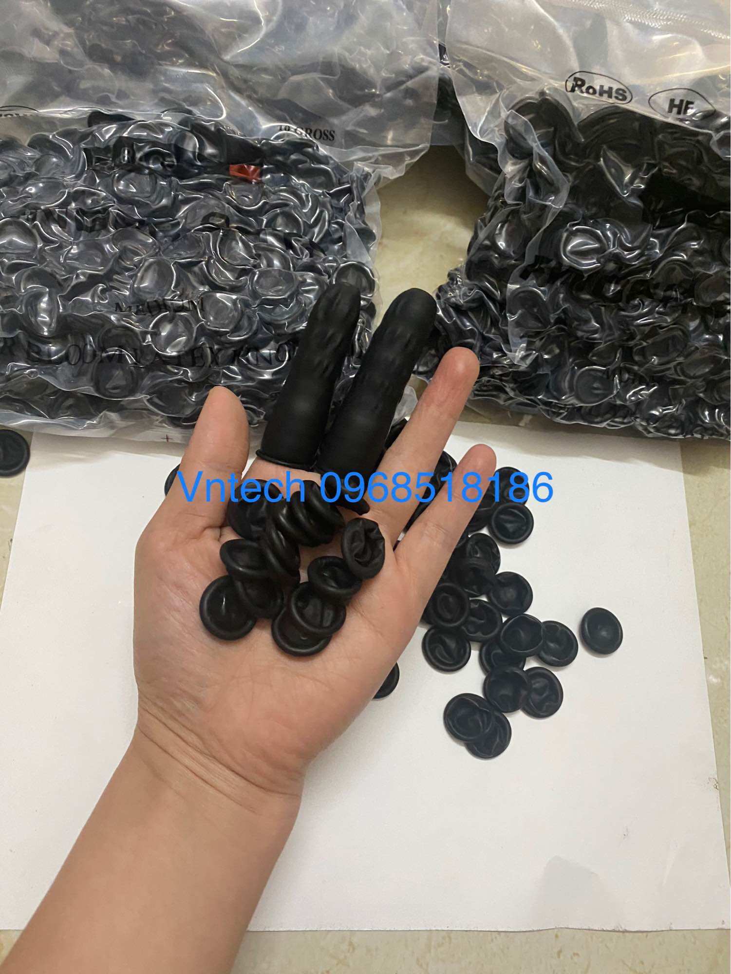[Túi 500g~1000c] Bao ngón chống tĩnh điện màu đen