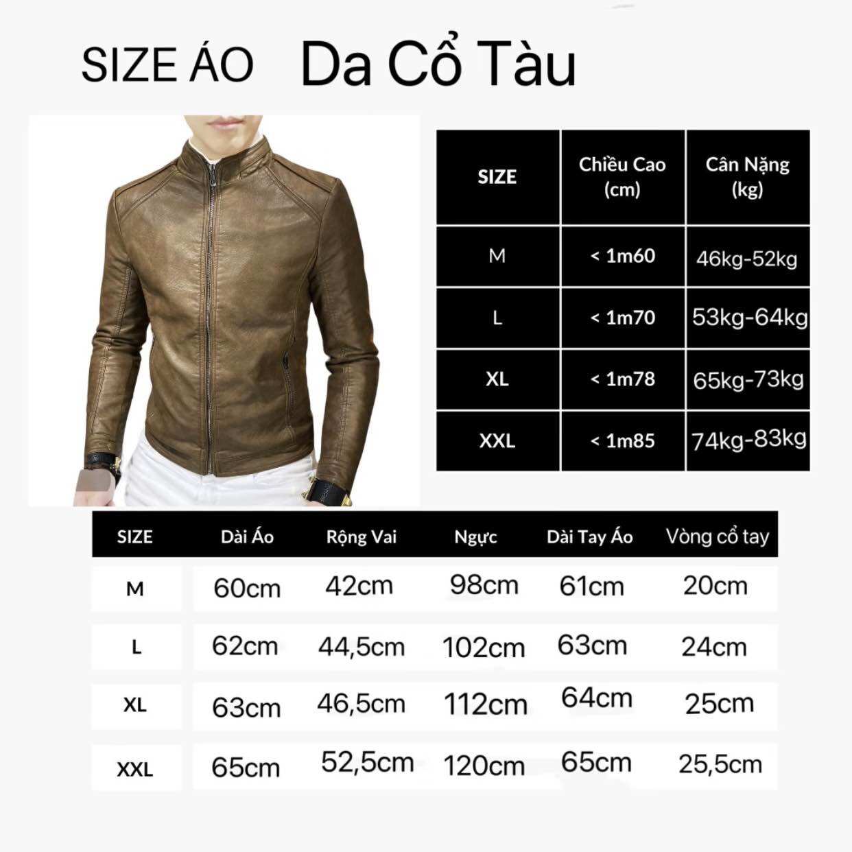 Áo khoác da nam màu nâu bò fombody mẫu mới nhất da xịn
