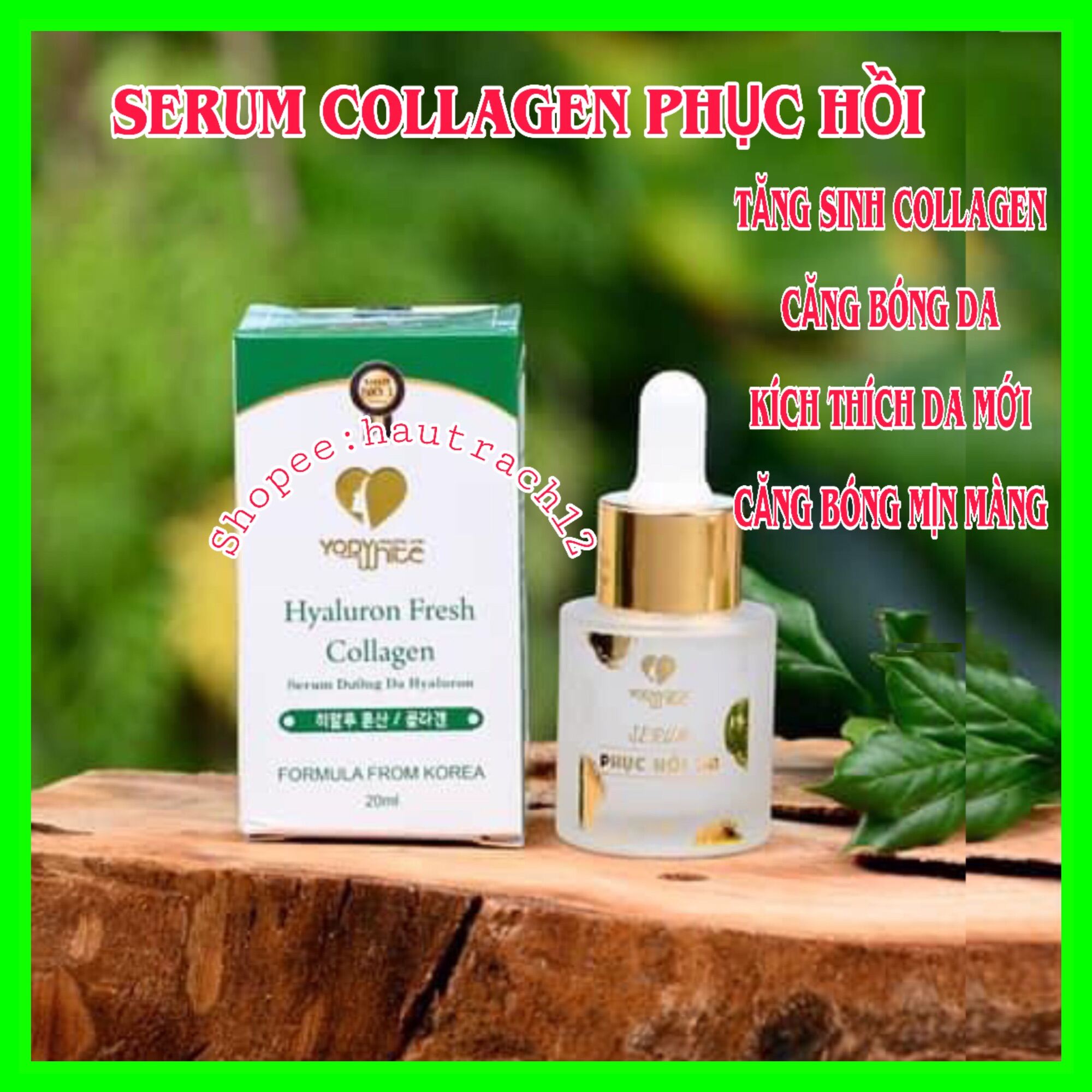 Serum Dưỡng Trắng Da Phục Hồi Hyaluron Fresh Collagen Yody White Phương Anh