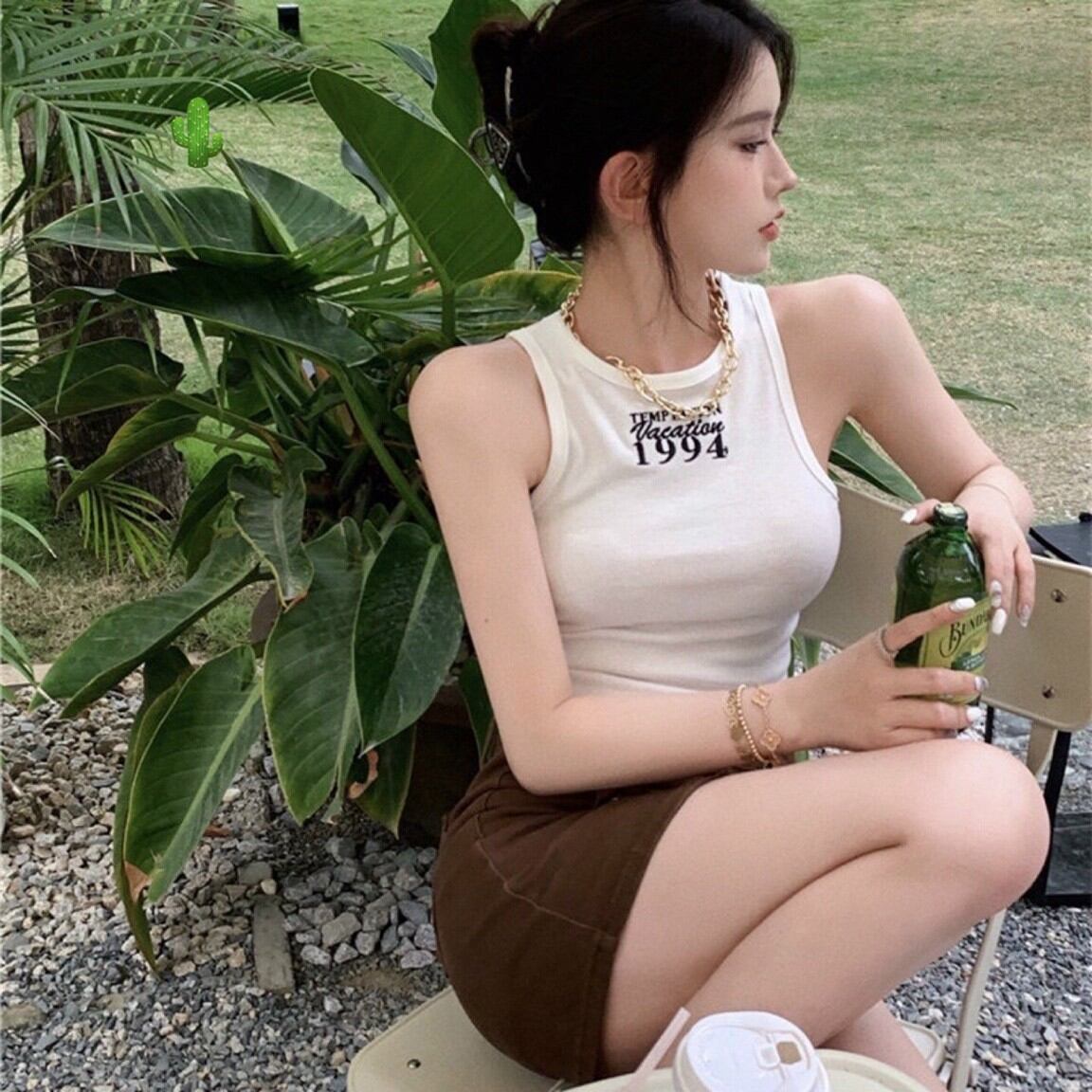 ÁO SÁT NÁCH IN CHỮ CROPTOP FORM 45KG(PC)