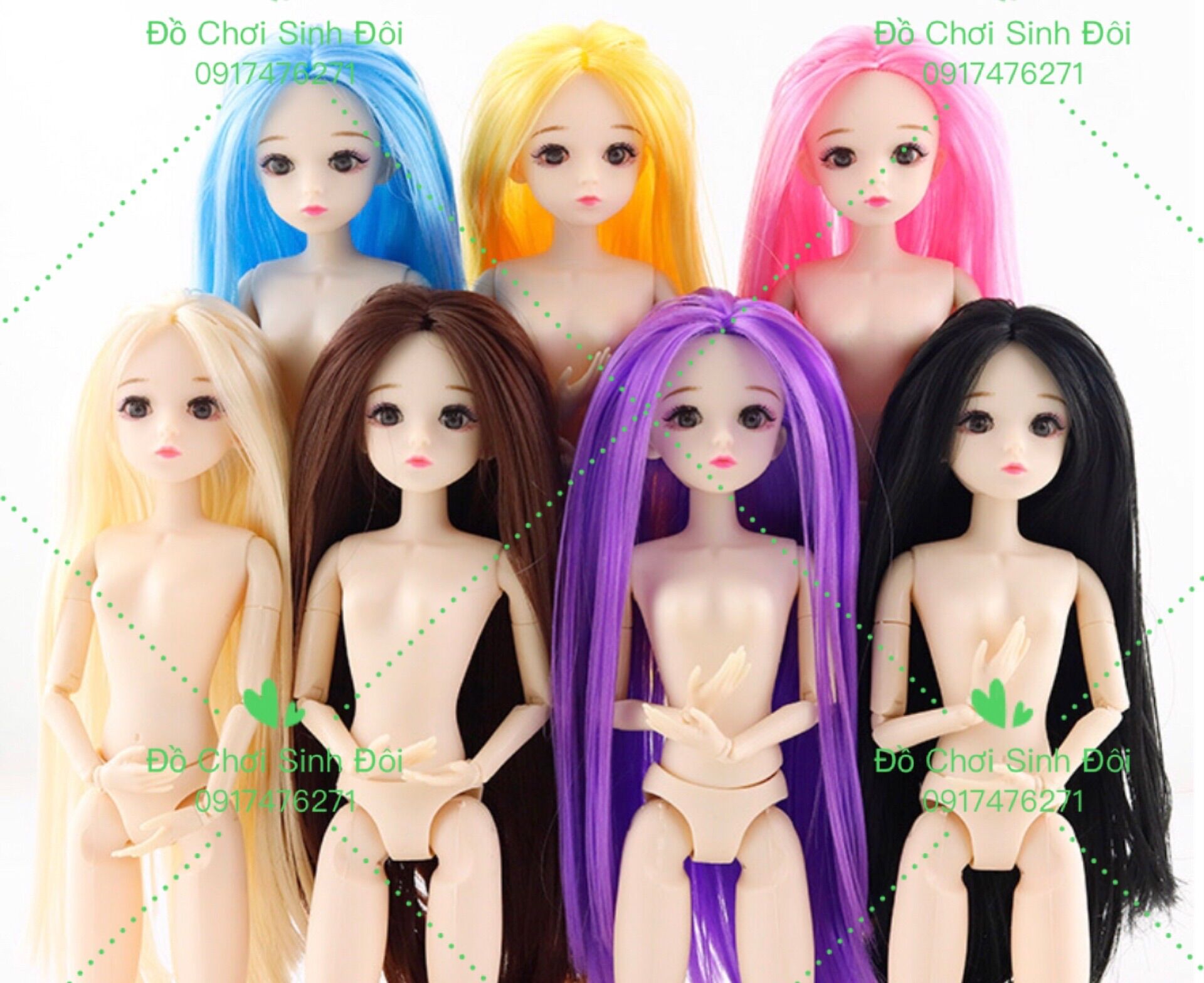 Đầu búp bê mắt 4D - phụ kiện búp bê