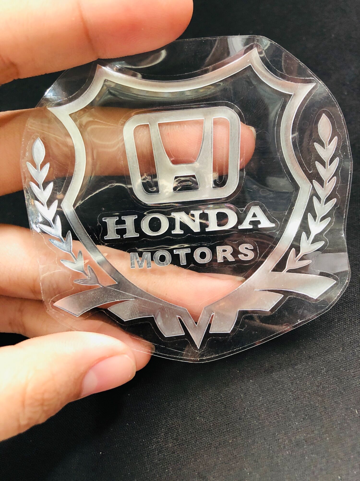 Logo bông lúa decal bạc trang trí xe