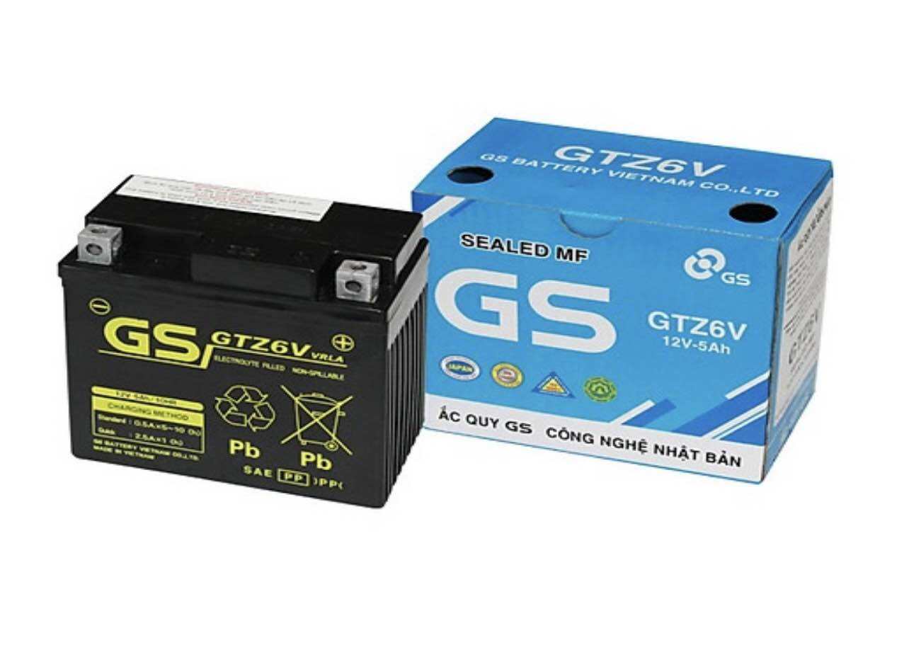 [BH 6tháng]Bình ắc quy khô xe tay ga GS GTZ6V 12V-5Ah Chính hãng GS BATTERY