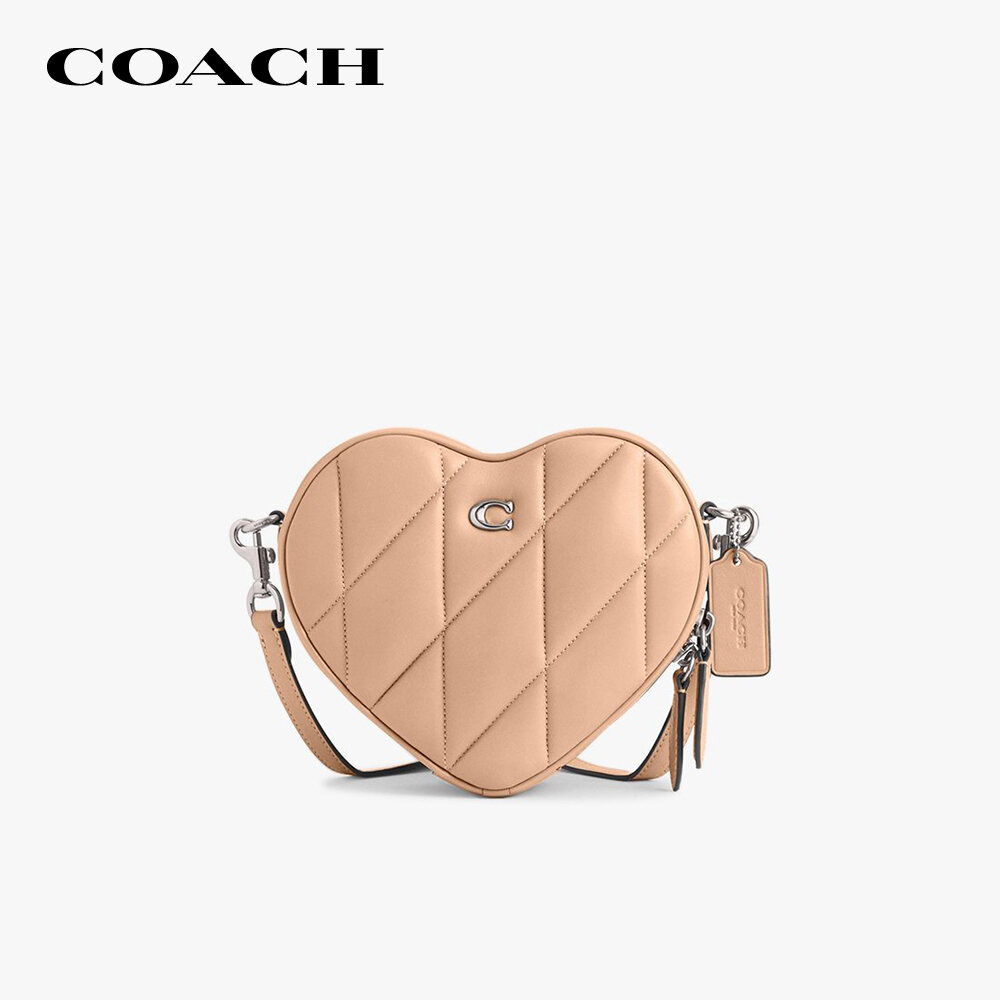 COACH - Túi đeo chéo nữ phom trái tim thiết kế chần bông độc đáo CE725-LHWFT